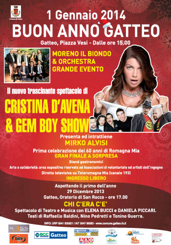 Buon Anno Gatteo 2014: concerto di Cristina d'Avena, Gem Boy e Moreno il Biondo